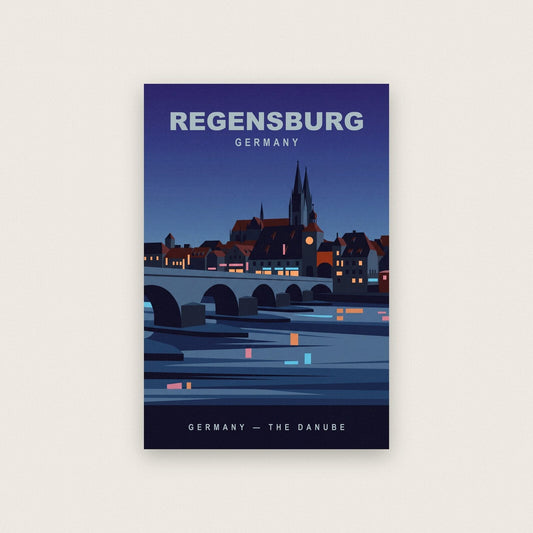 Regensburg Germany Travel Poster Art Print