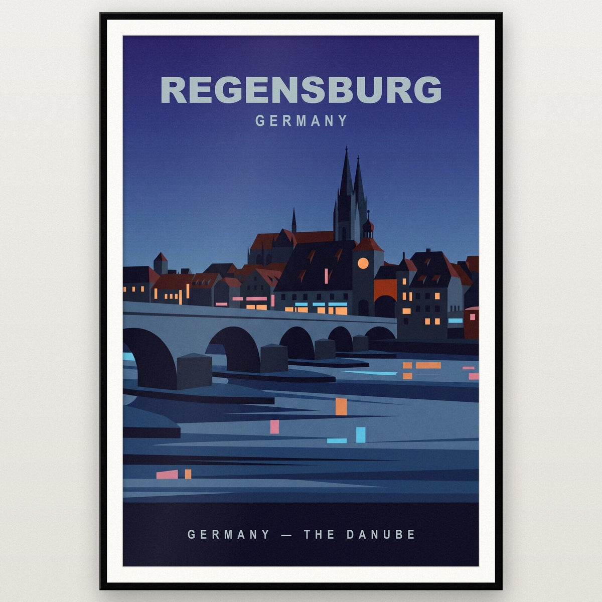 Regensburg Germany Travel Poster Art Print