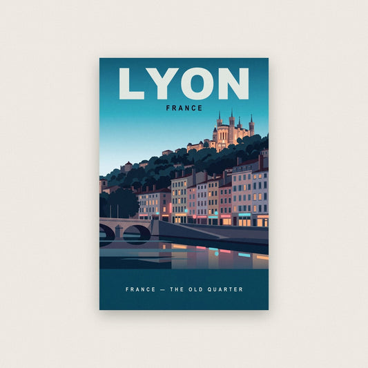 Lyon France Travel Poster Art Print