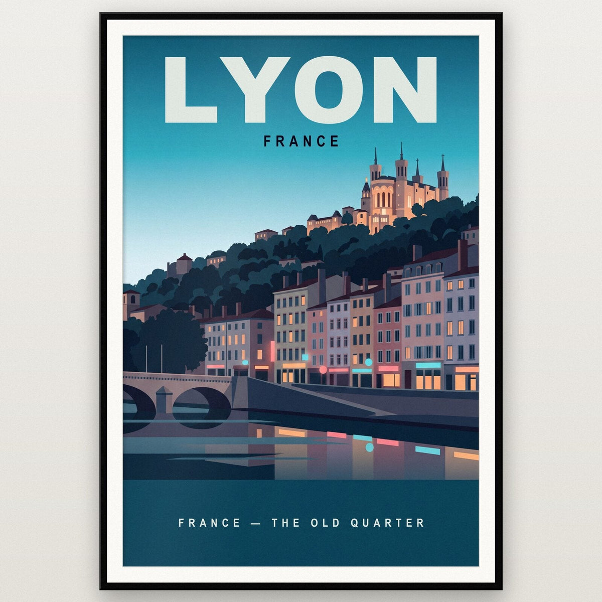 Lyon France Travel Poster Art Print