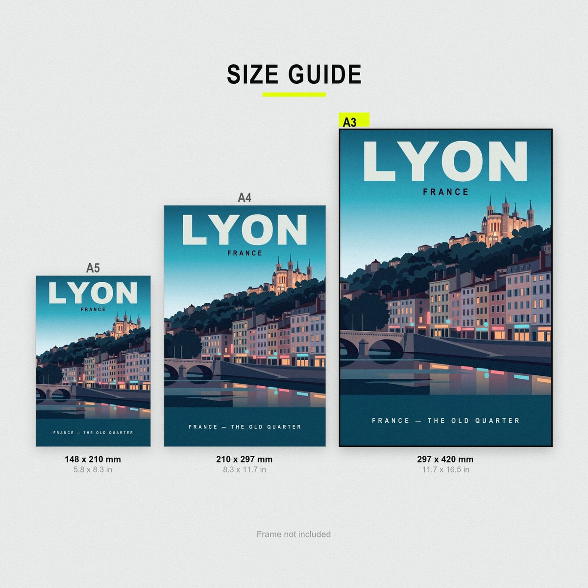 Lyon France Travel Poster Art Print
