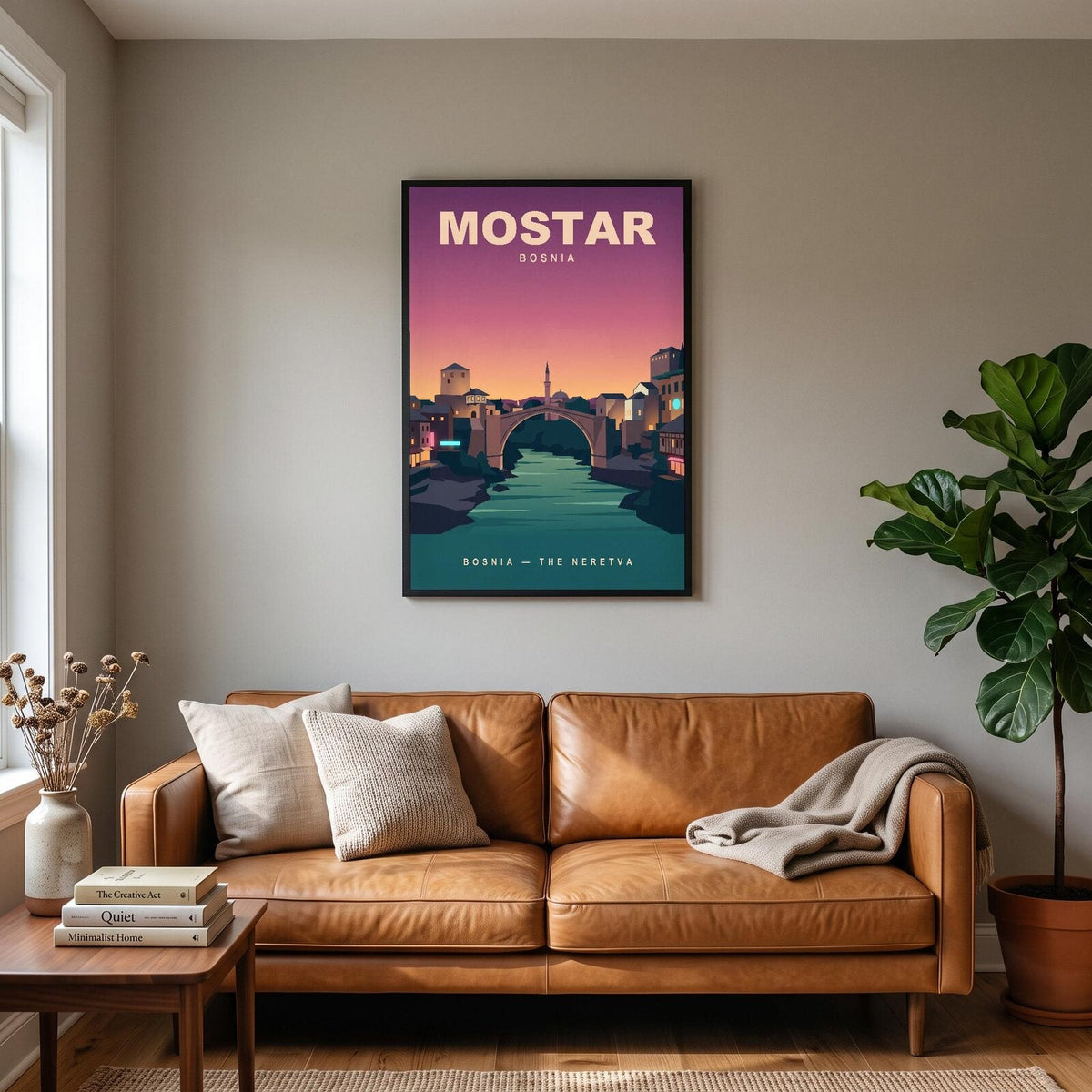 Mostar Bosnia Travel Poster Art Print