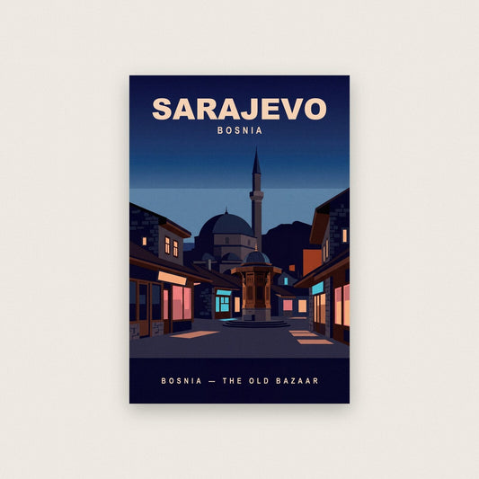 Sarajevo Bosnia Travel Poster Art Print