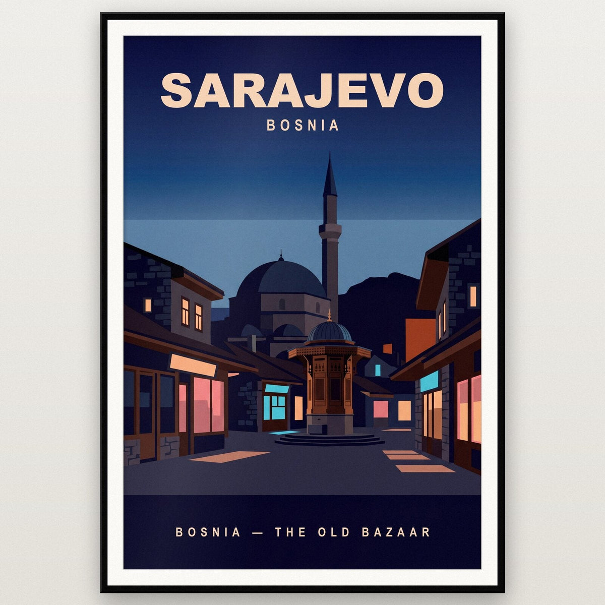 Sarajevo Bosnia Travel Poster Art Print