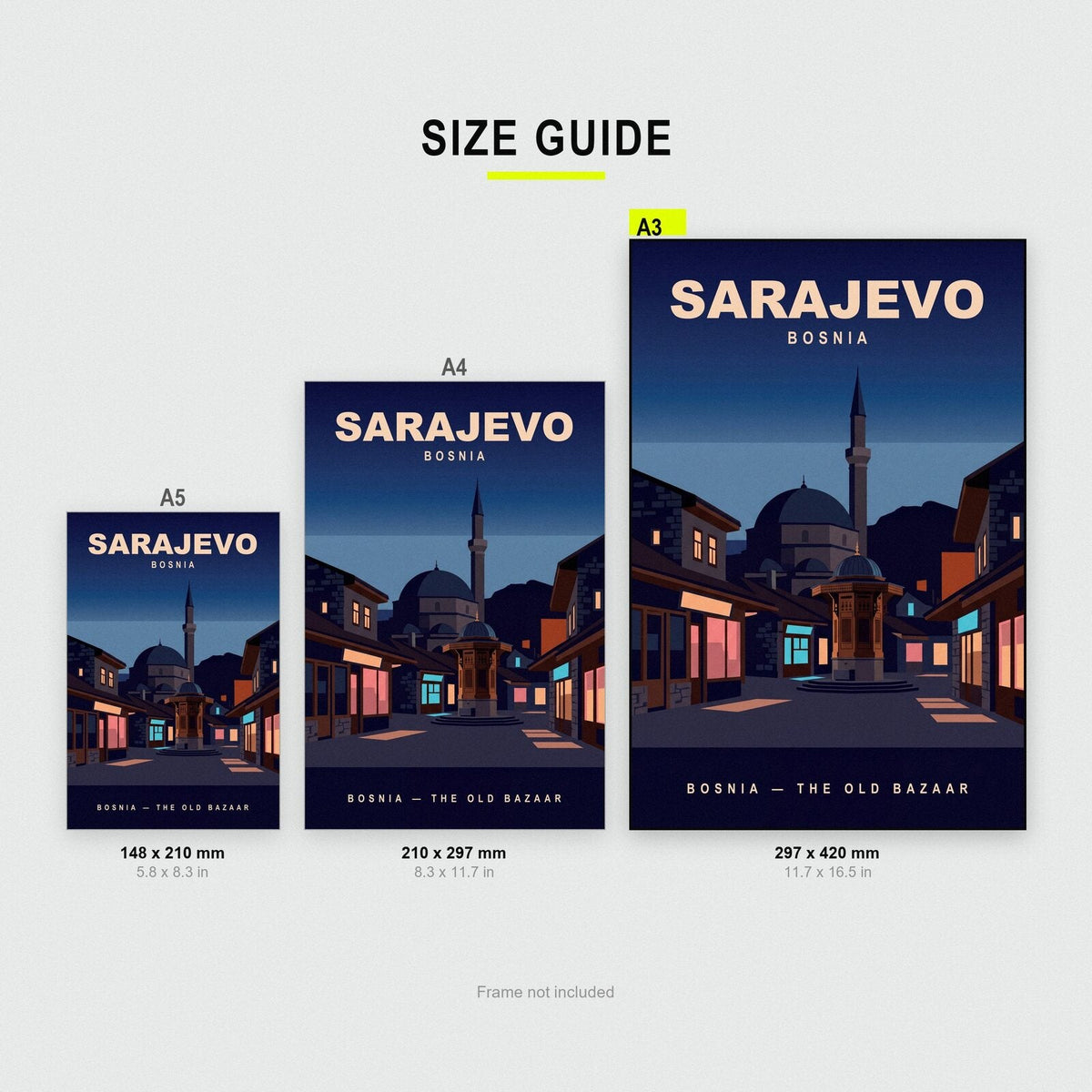 Sarajevo Bosnia Travel Poster Art Print