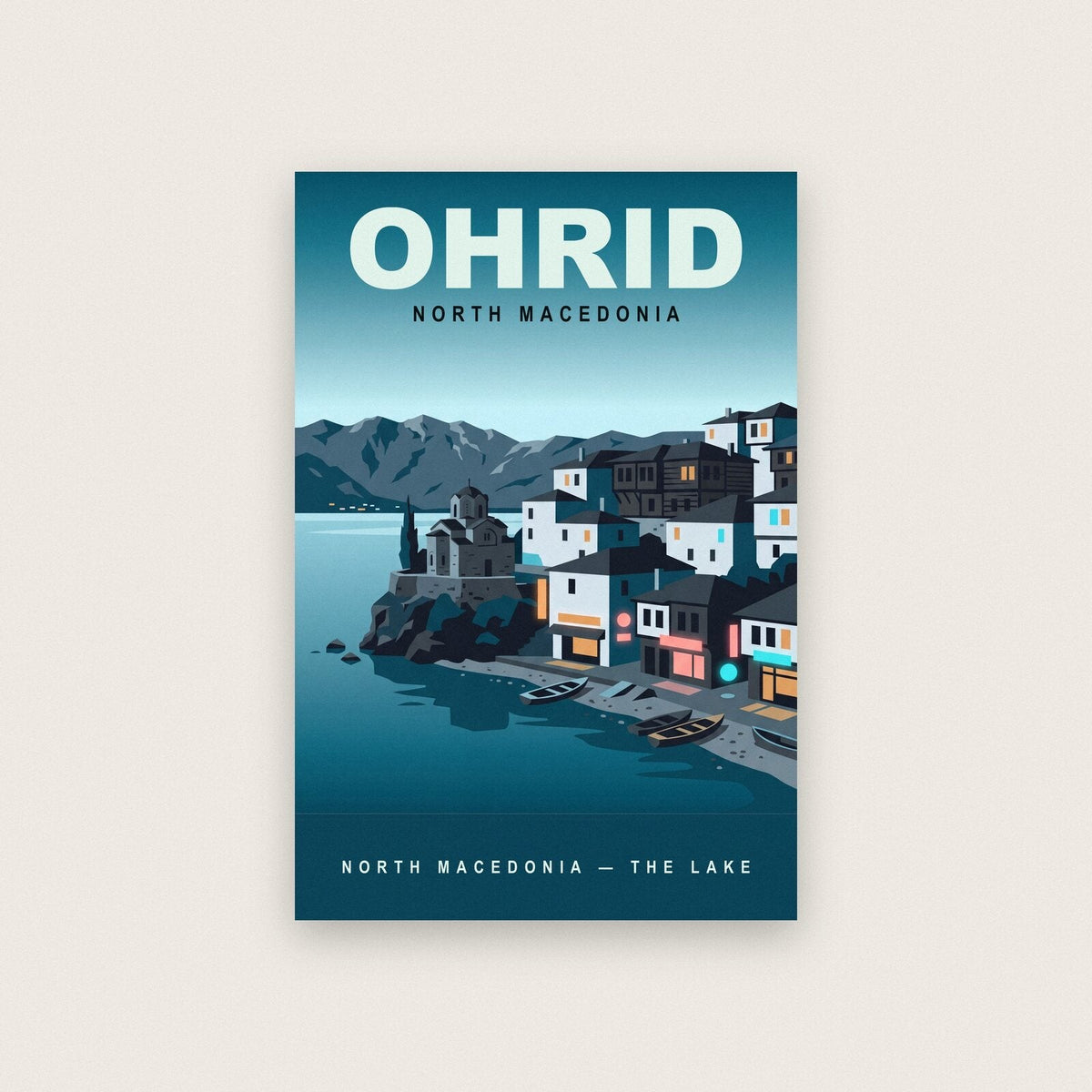 Ohrid North Macedonia Travel Poster Art Print