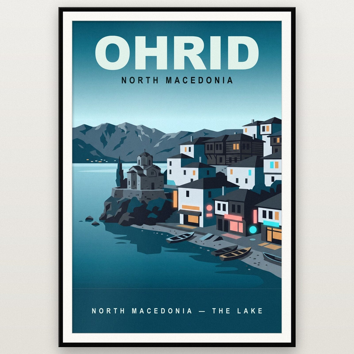 Ohrid North Macedonia Travel Poster Art Print