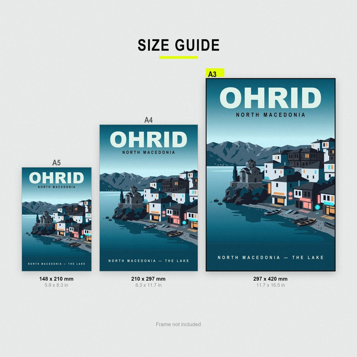 Ohrid North Macedonia Travel Poster Art Print