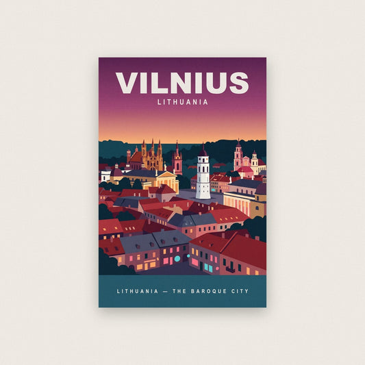 Vilnius Lithuania Travel Poster Art Print