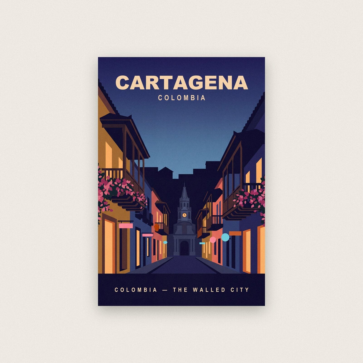 Cartagena Colombia Travel Poster Art Print