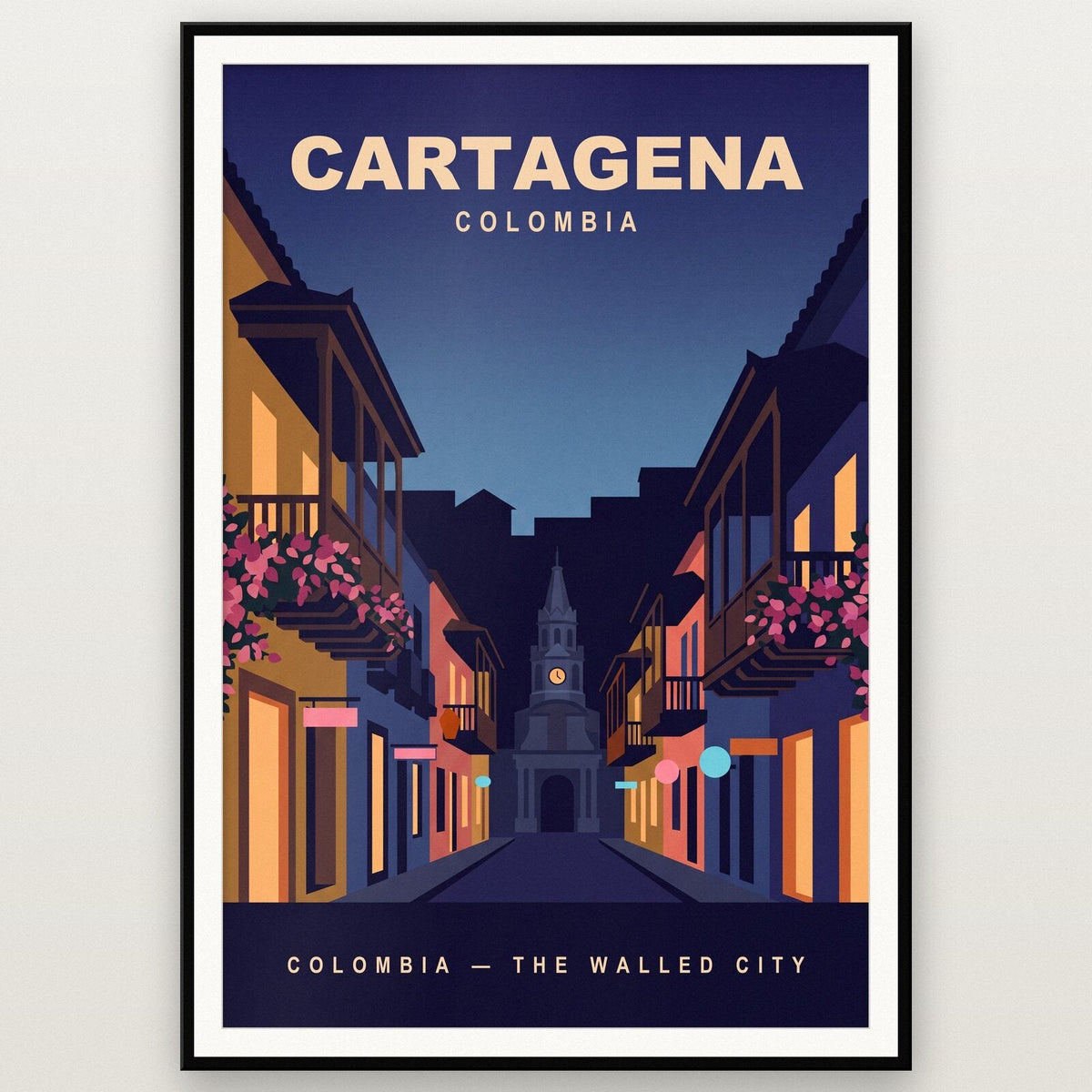 Cartagena Colombia Travel Poster Art Print