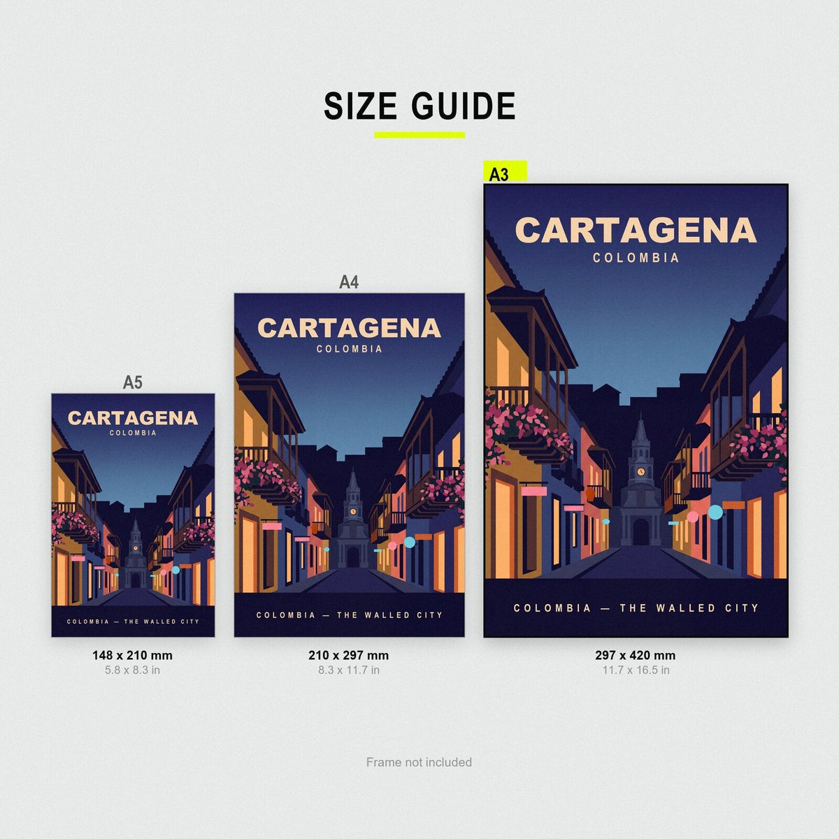 Cartagena Colombia Travel Poster Art Print