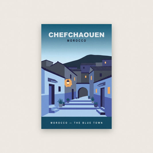 Chefchaouen Morocco Travel Poster Art Print