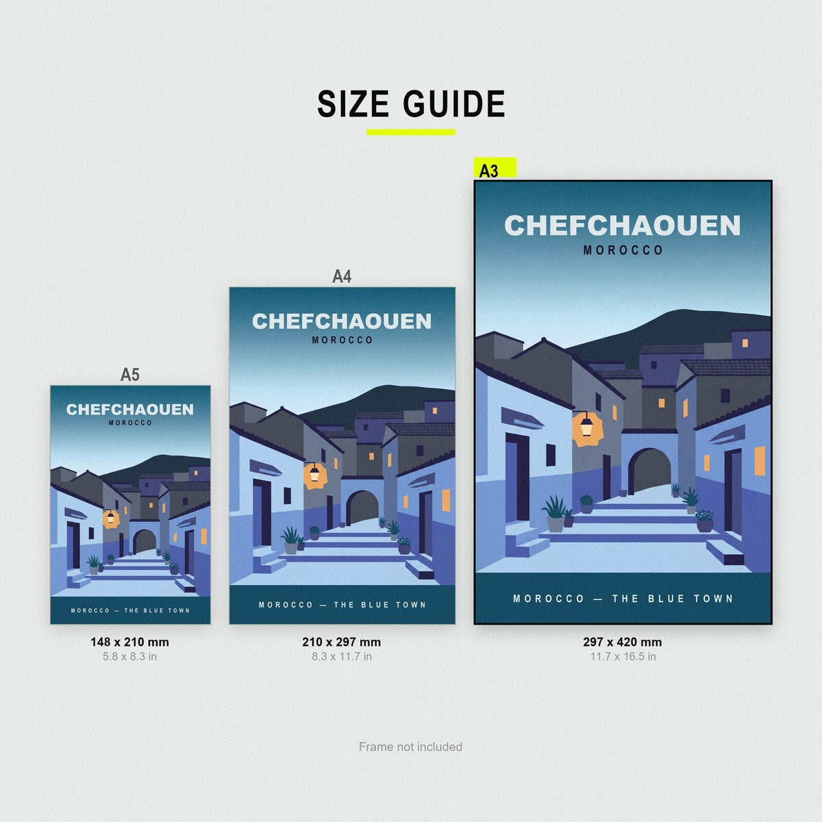 Chefchaouen Morocco Travel Poster Art Print