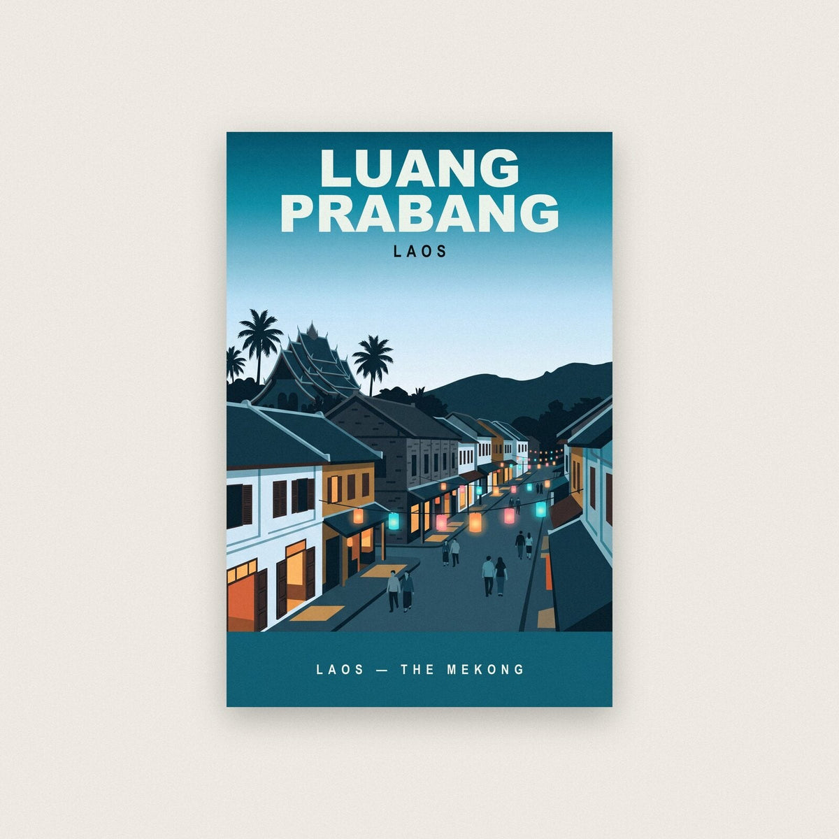 Luang Prabang Laos Travel Poster Art Print