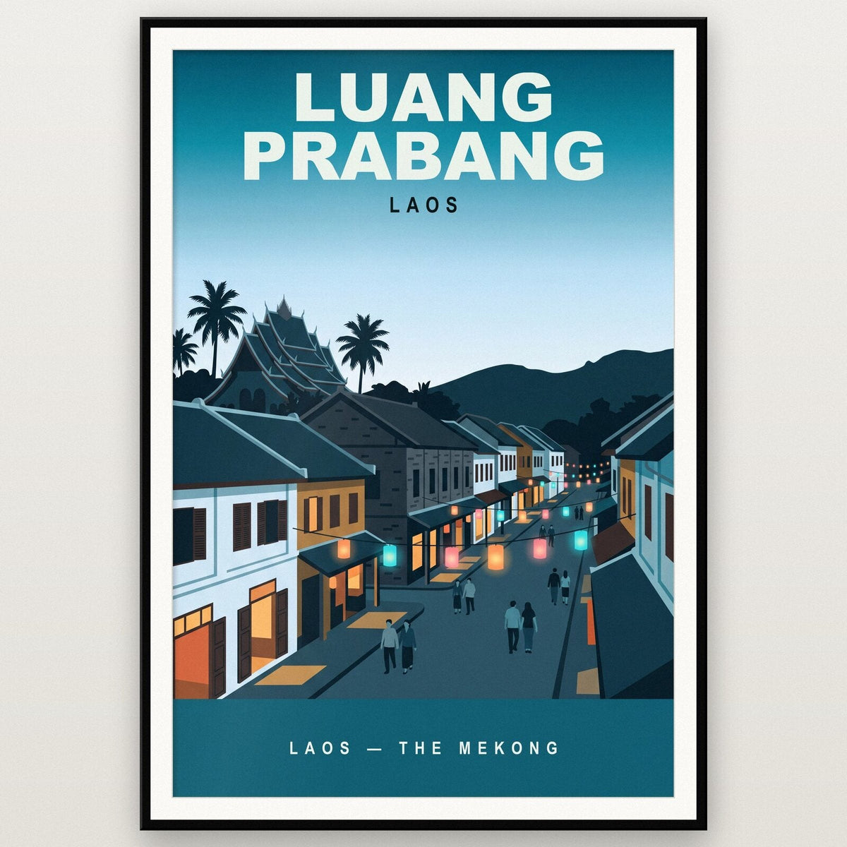 Luang Prabang Laos Travel Poster Art Print