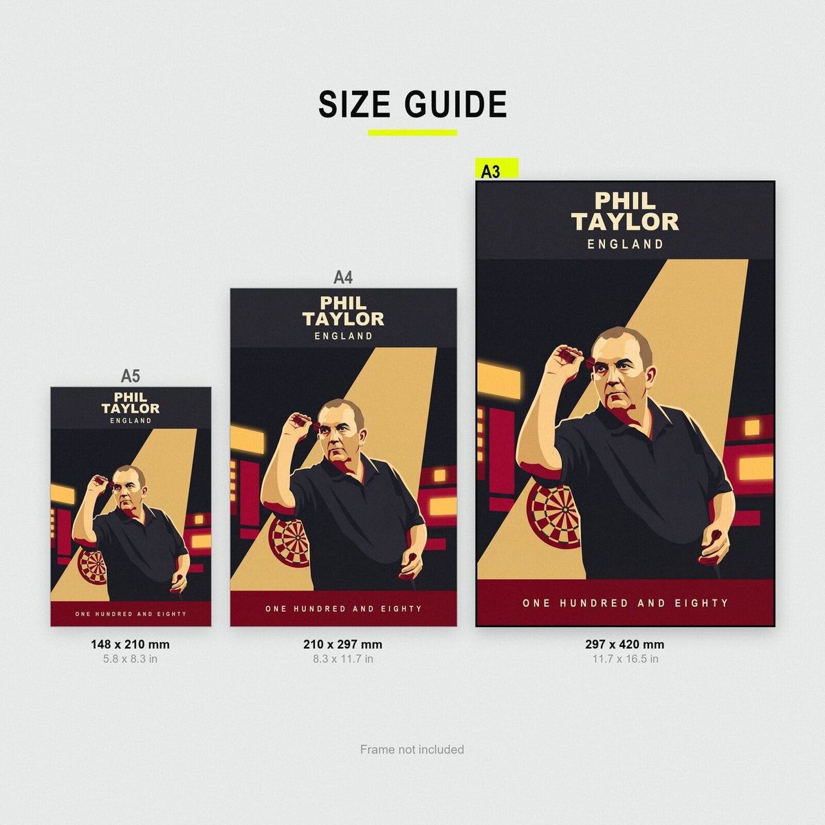 Phil Taylor One Hundred And Eighty Darts Art Print