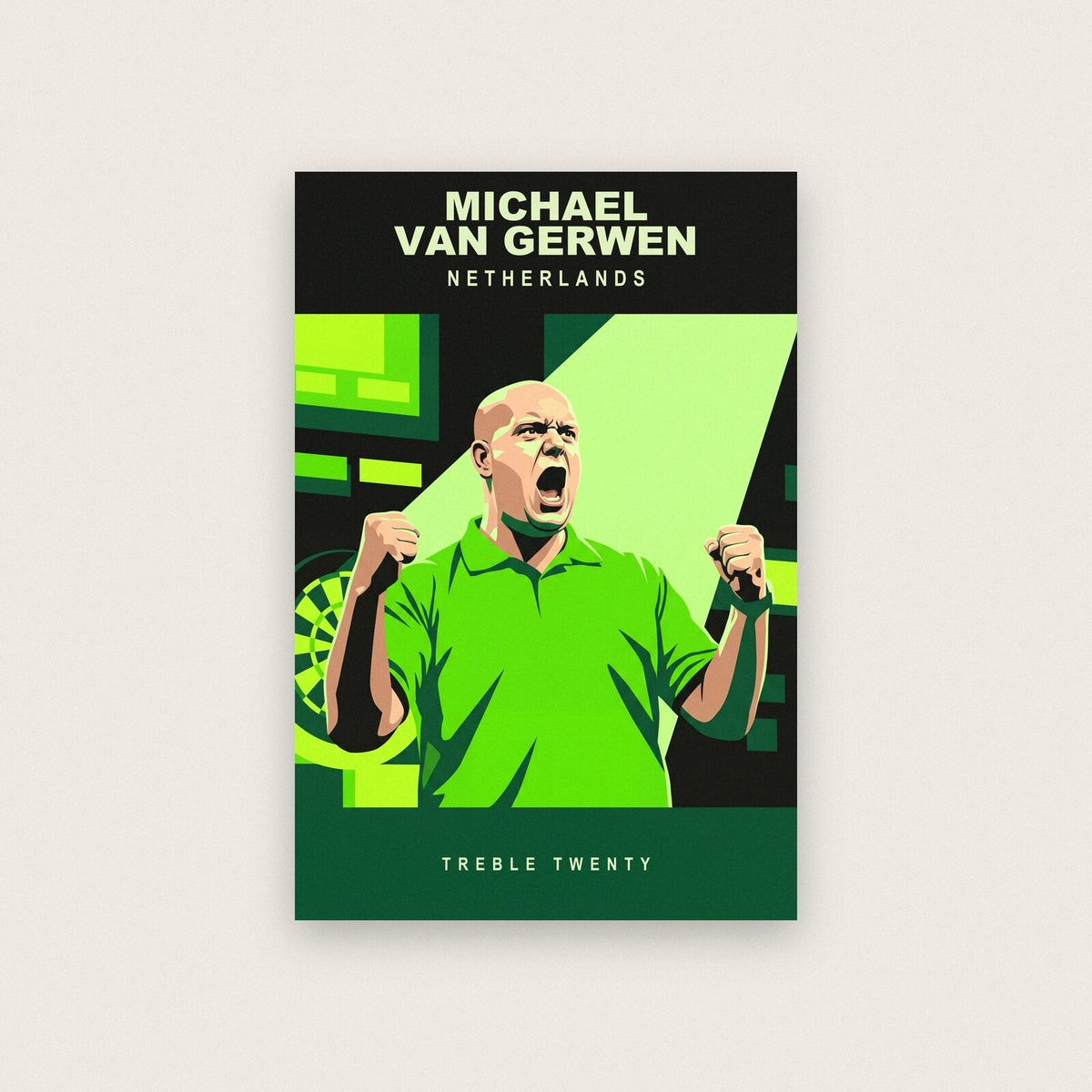 Michael van Gerwen Treble Twenty Darts Art Print