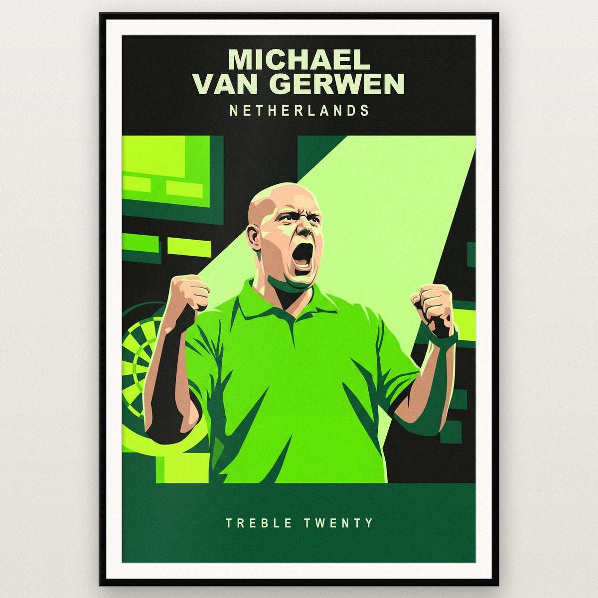 Michael van Gerwen Treble Twenty Darts Art Print