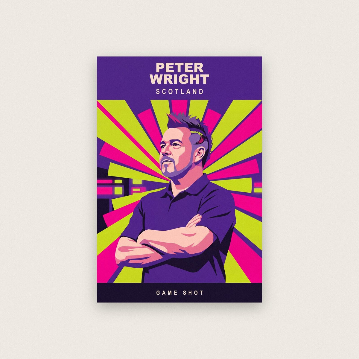 Peter Wright Game Shot Darts Art Print