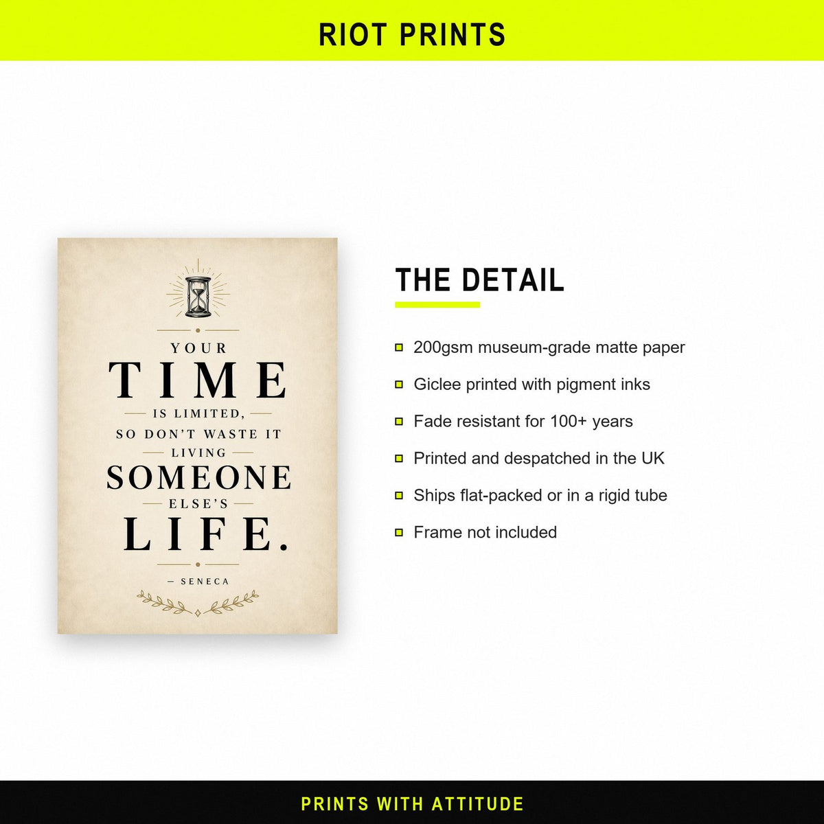 Seneca Quote Print paper and printing specification