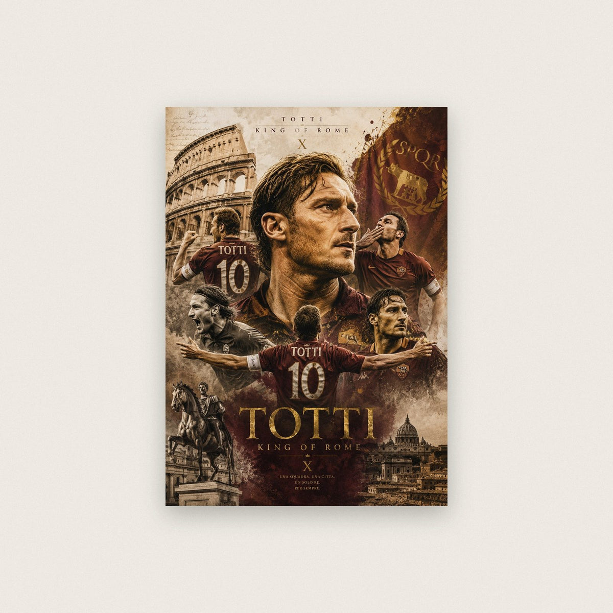 Francesco Totti King Of Rome Football Art Print