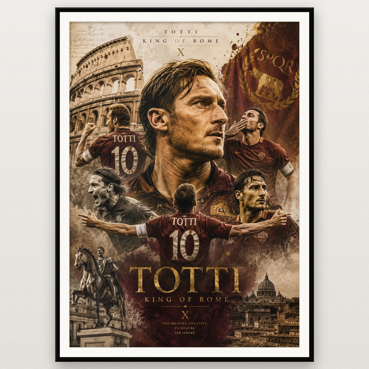Francesco Totti King Of Rome Football Art Print