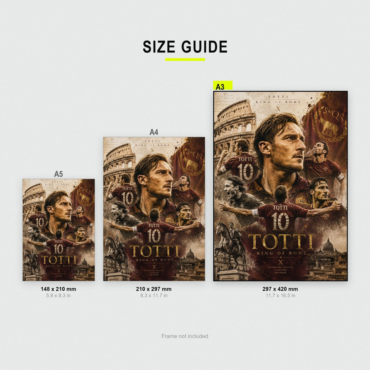 Francesco Totti King Of Rome Football Art Print