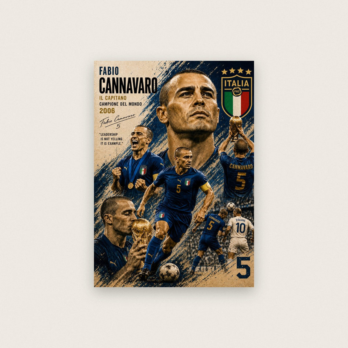 Fabio Cannavaro Italy Football Print