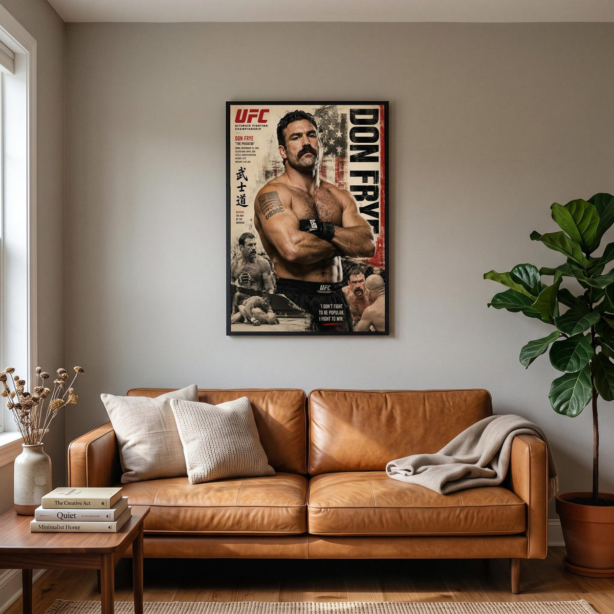 Don Frye UFC Poster hanging on a living room wall