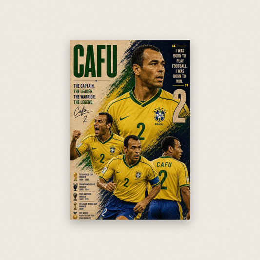 Cafu Brazil Legend Poster Print