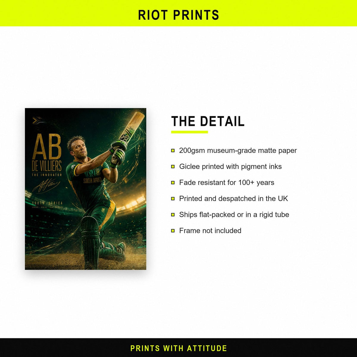 AB de Villiers Innovator Print paper and printing specification