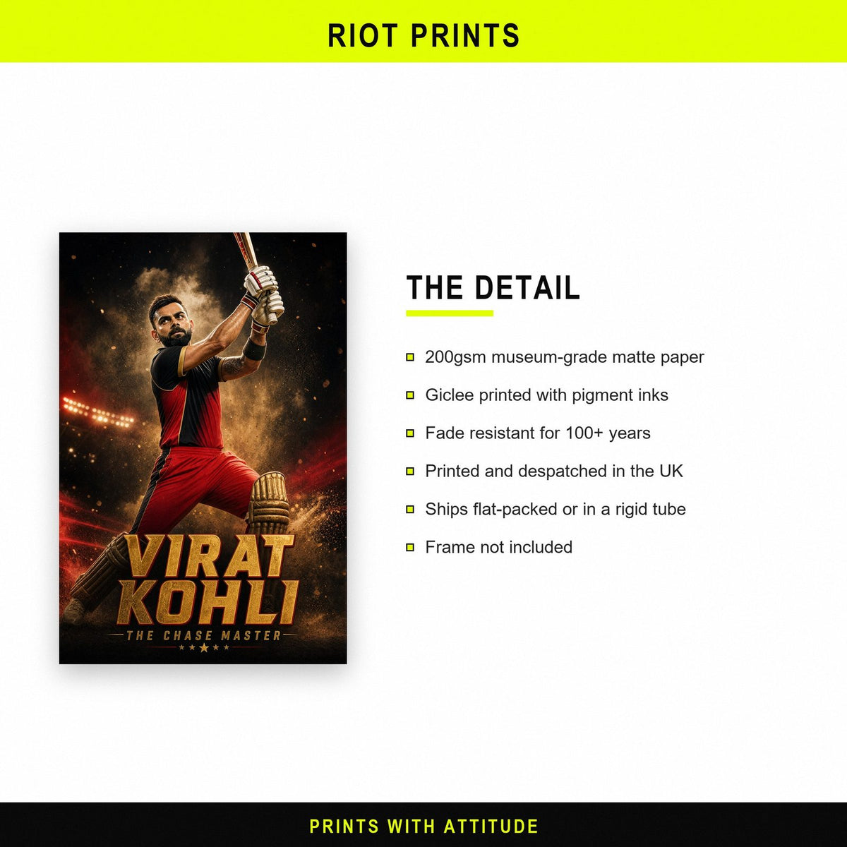 Virat Kohli The Chase Master Cricket Art Print