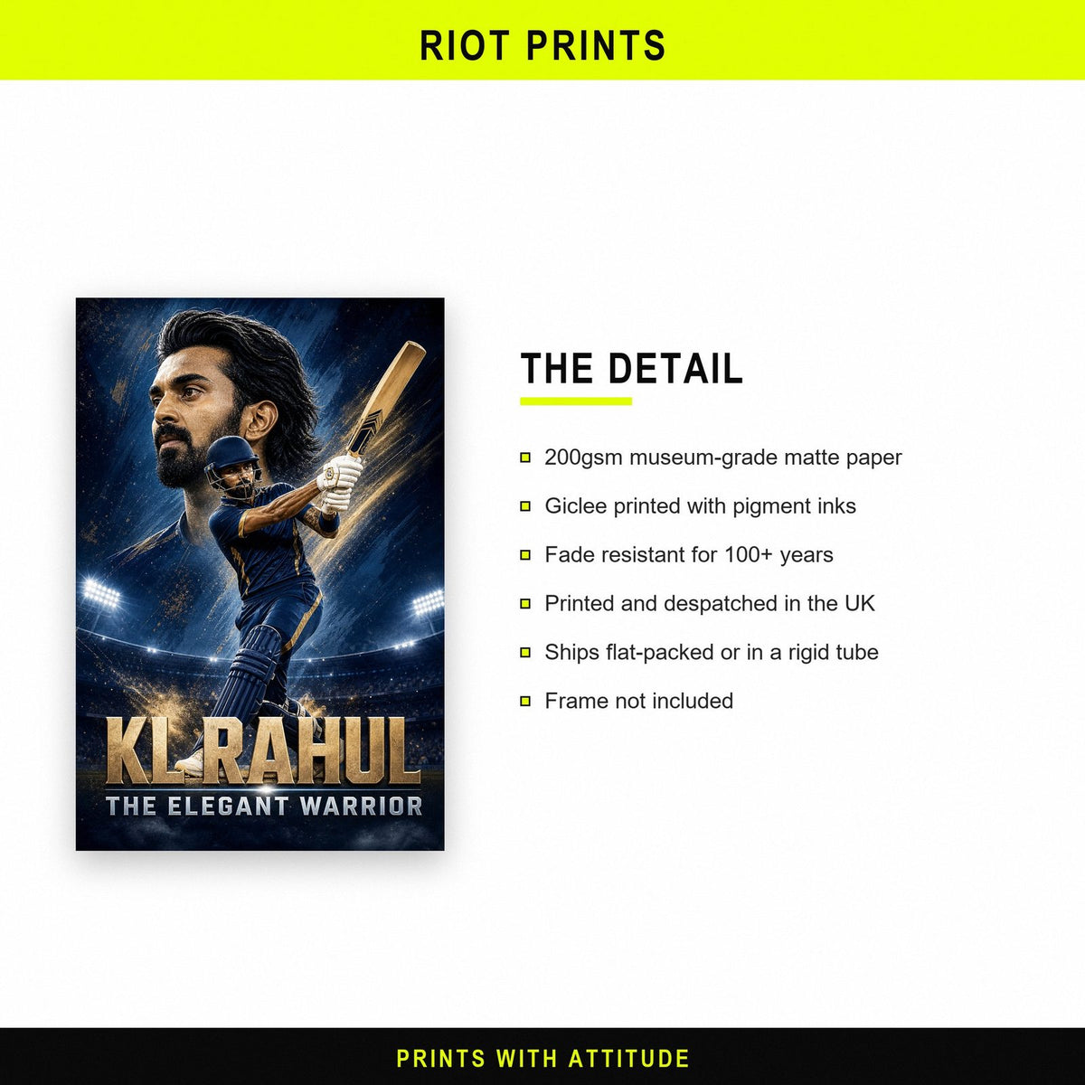 KL Rahul Poster paper and printing specification