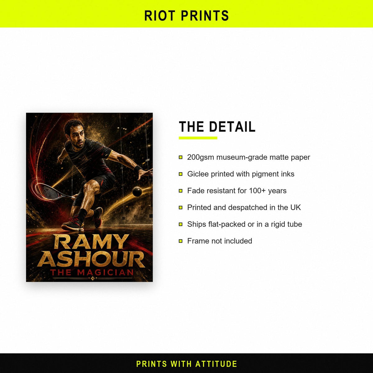 Ramy Ashour Poster paper and printing specification