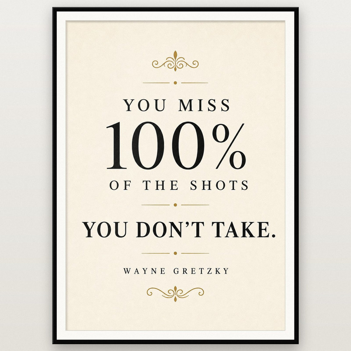 Wayne Gretzky You Miss 100% Of The Shots Quote Art Print