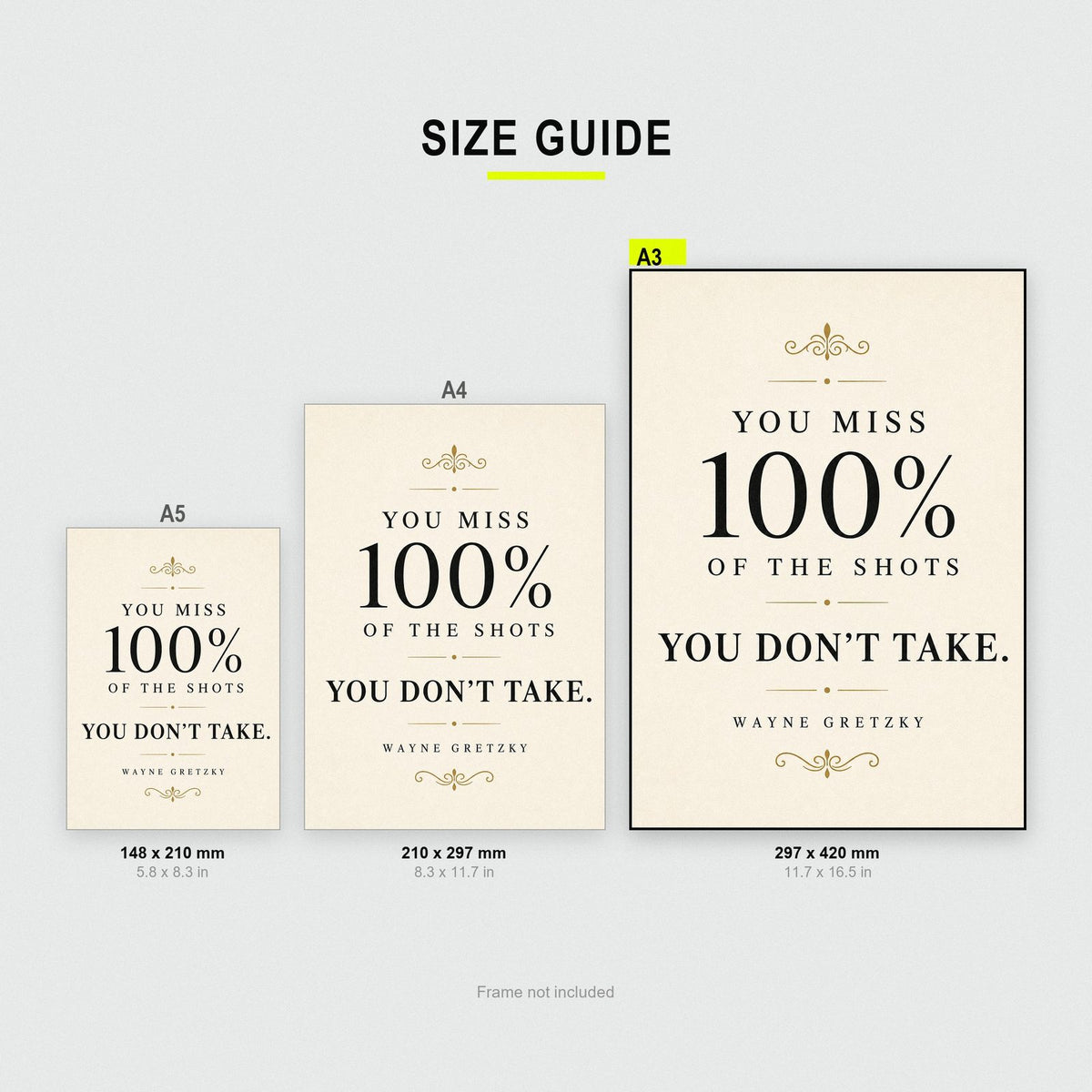 Wayne Gretzky You Miss 100% Of The Shots Quote Art Print
