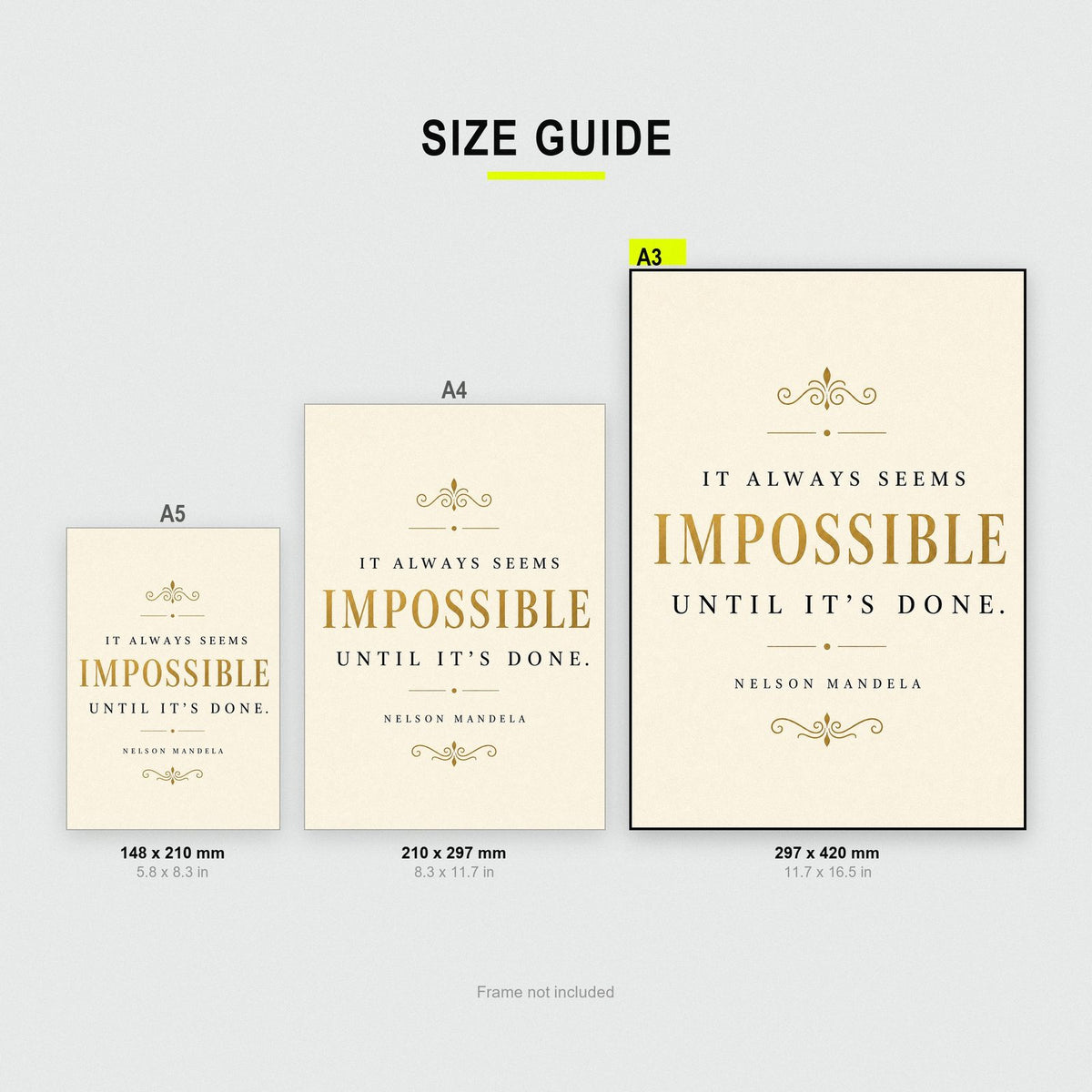 Nelson Mandela It Always Seems Impossible Quote Art Print