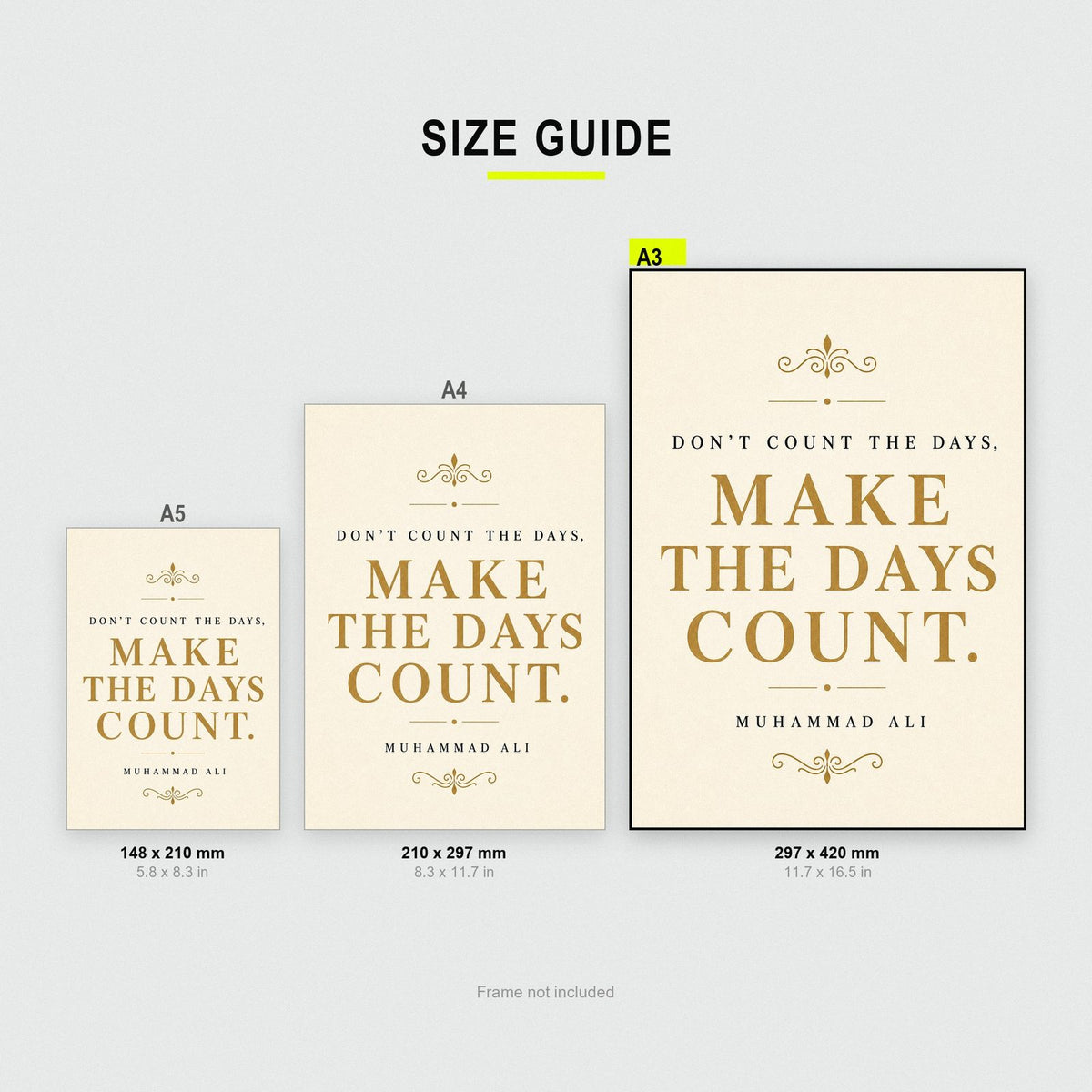 Muhammad Ali Make The Days Count Quote Art Print