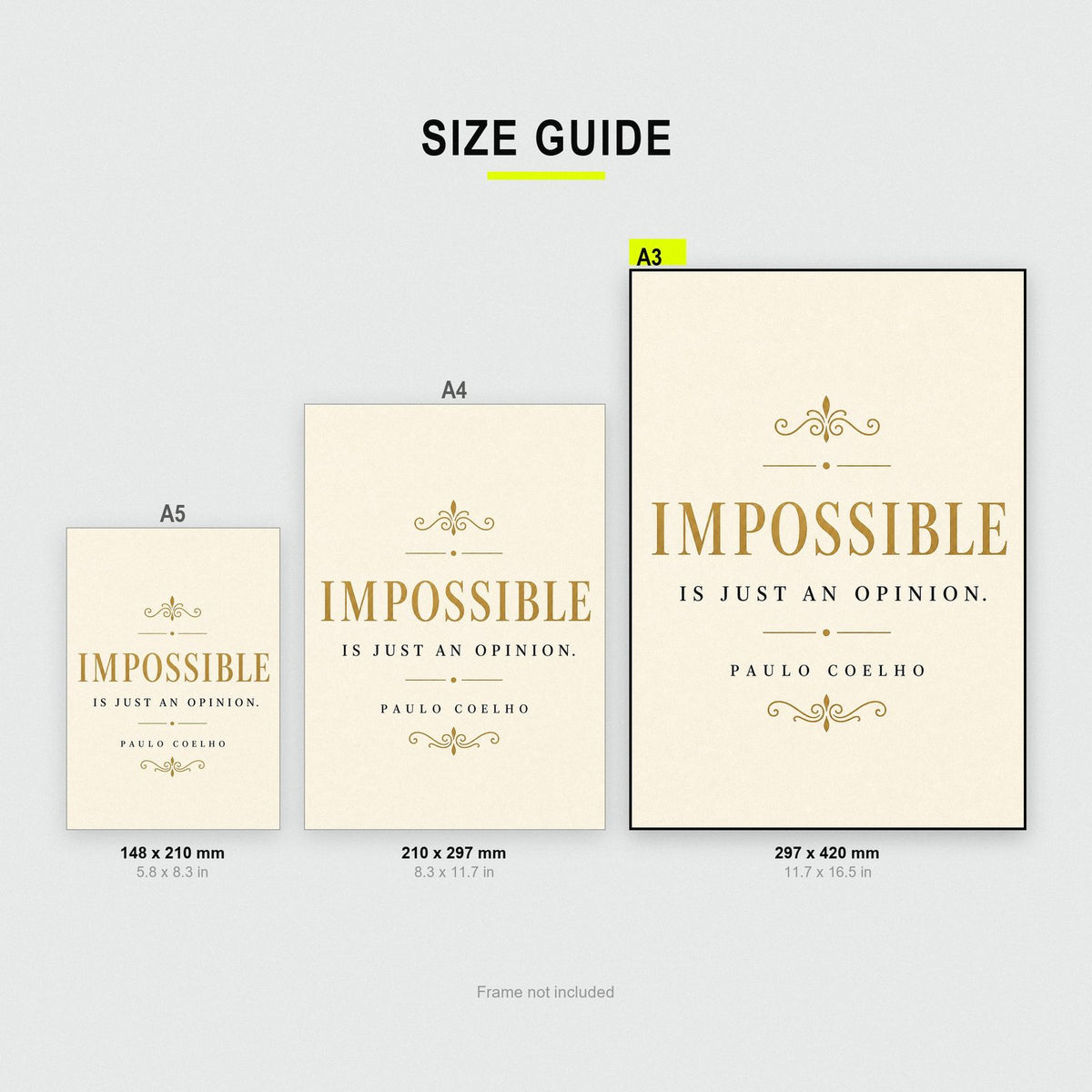 Paulo Coelho Impossible Is Just An Opinion Quote Art Print