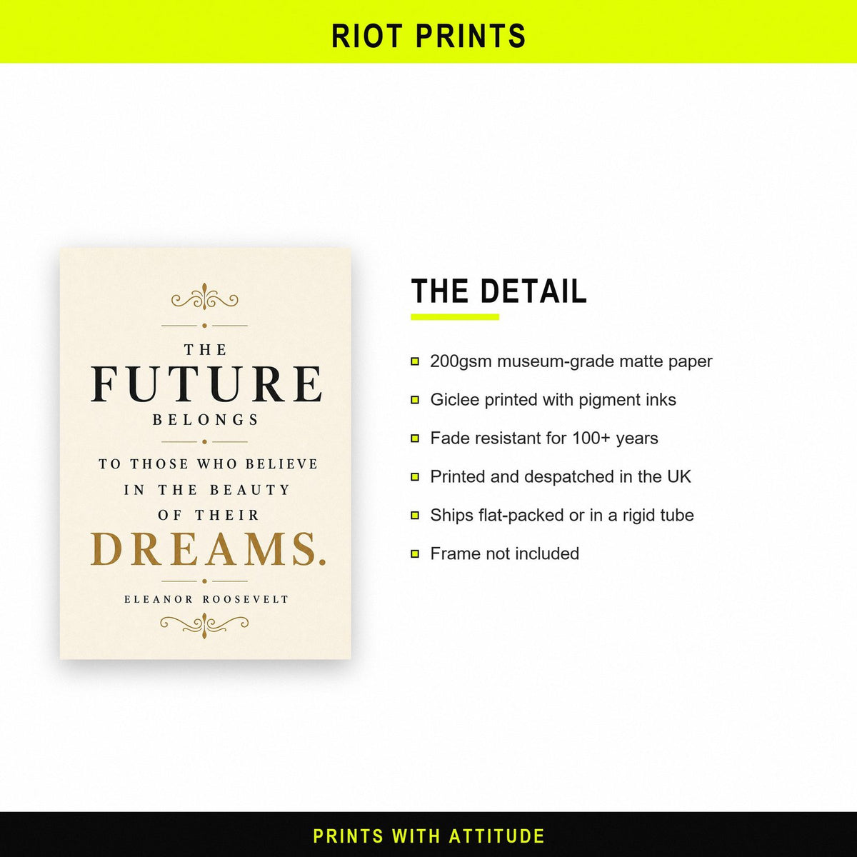 Eleanor Roosevelt The Future Belongs Quote Art Print