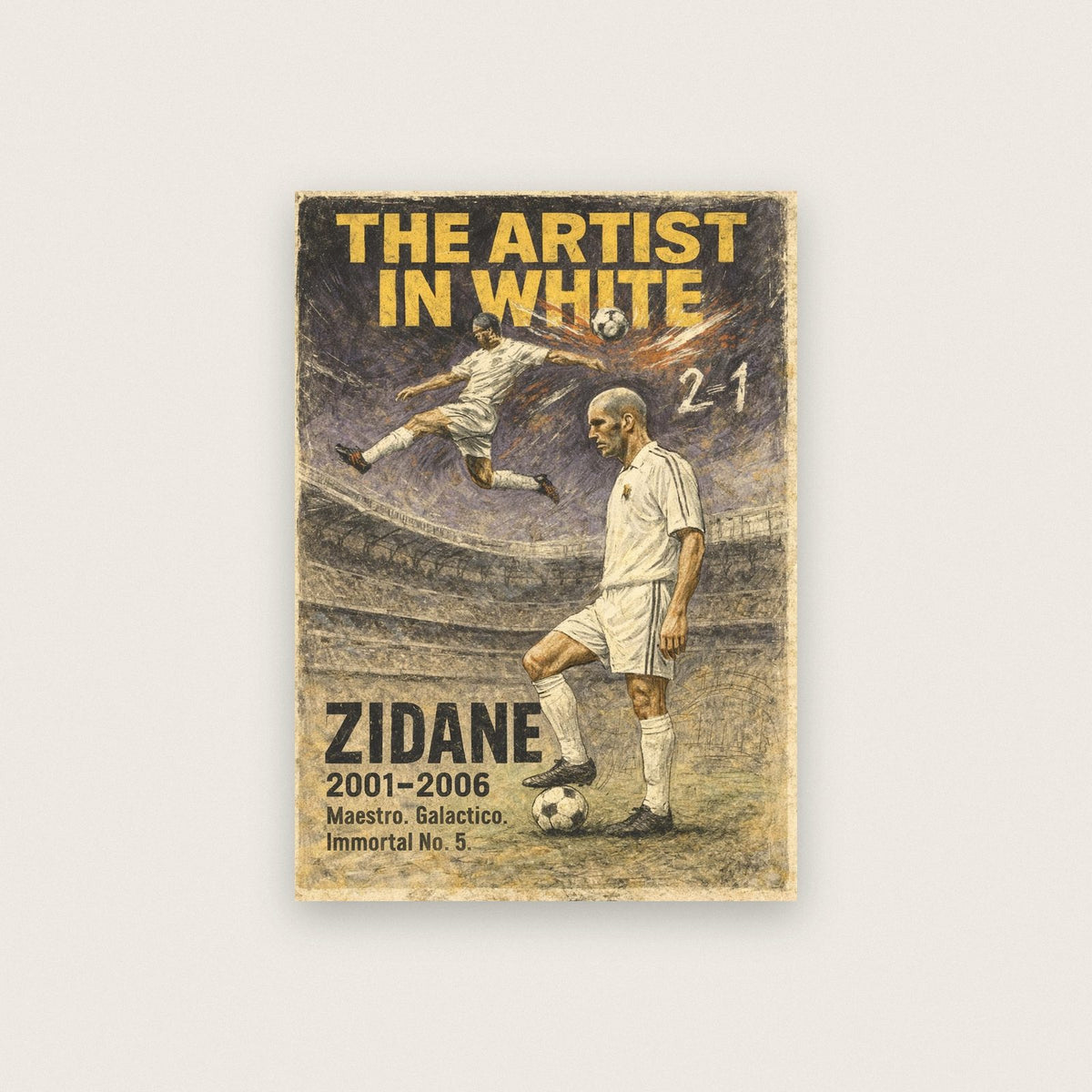 Zinedine Zidane Football Legends Poster