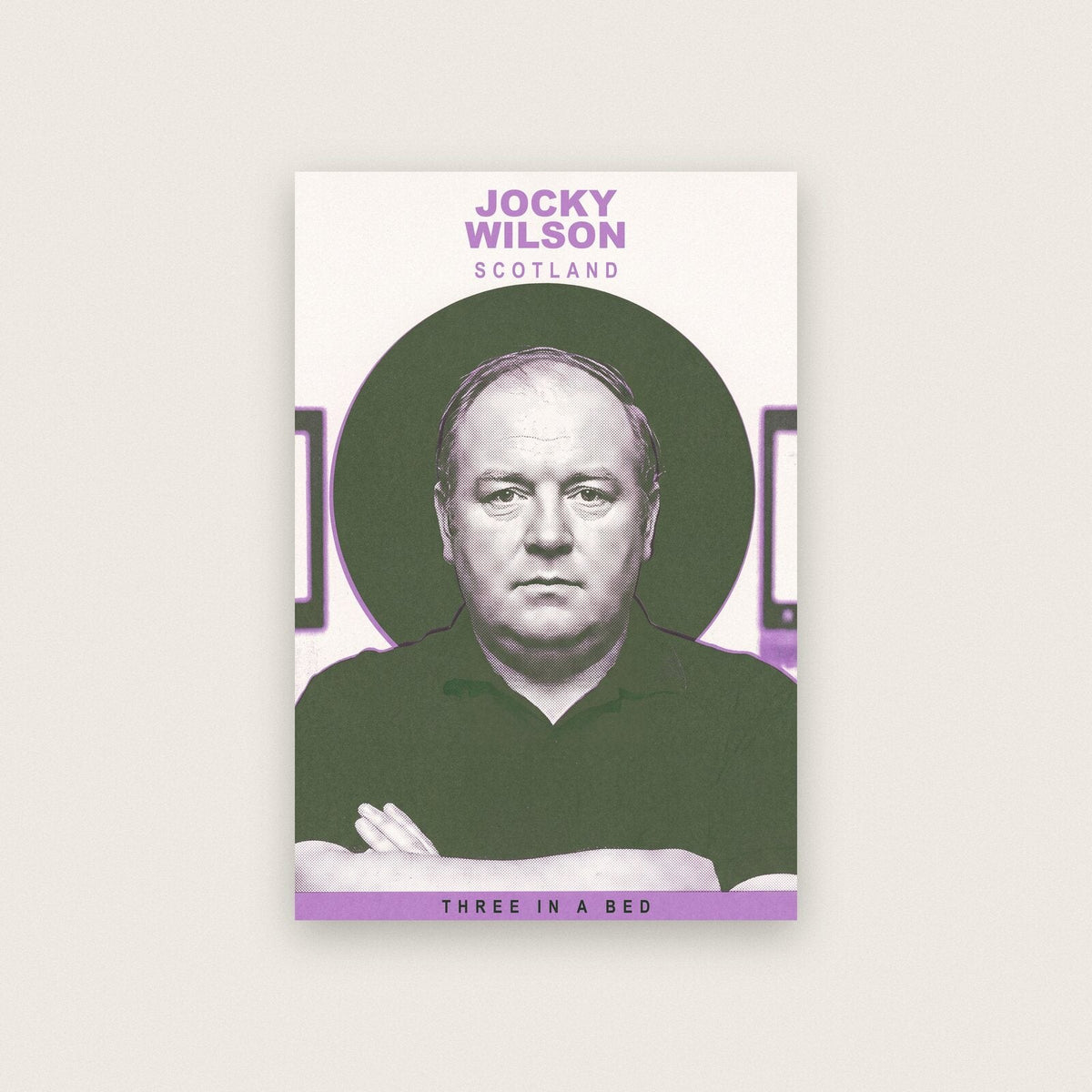 Jocky Wilson Three In A Bed Darts Art Print