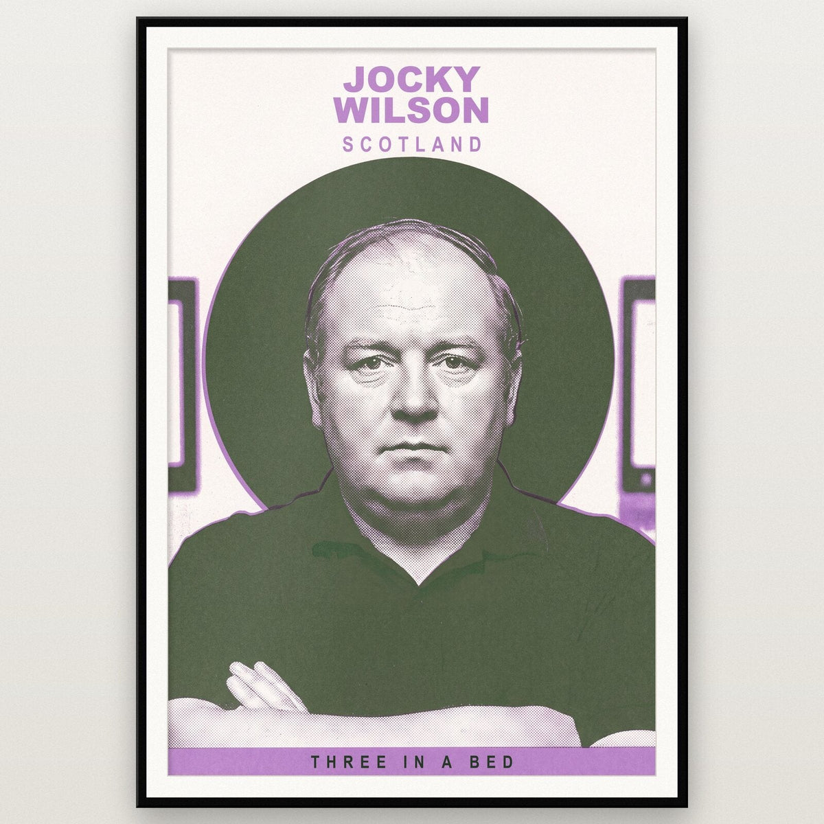 Jocky Wilson Three In A Bed Darts Art Print
