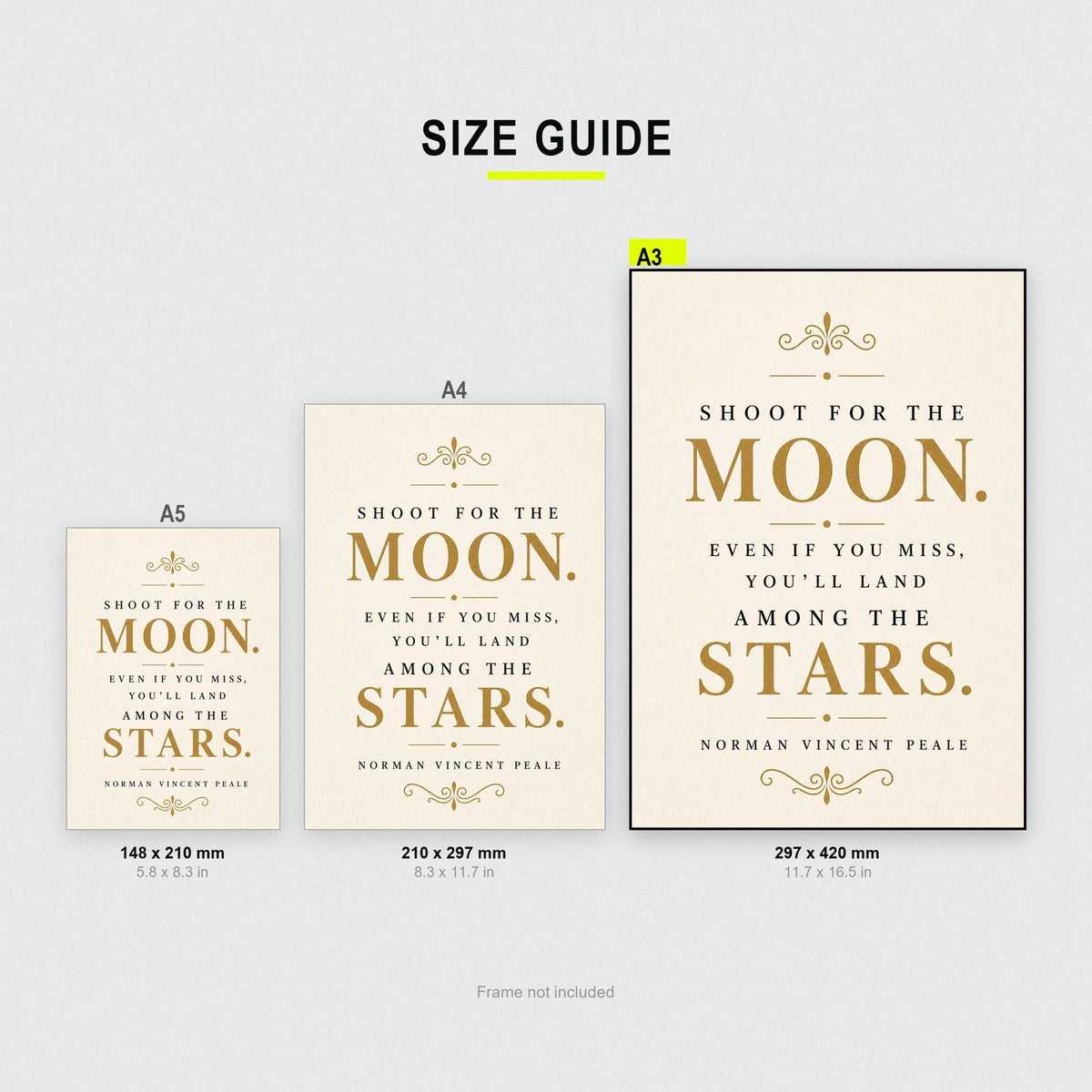Shoot For The Moon Quote Art Print