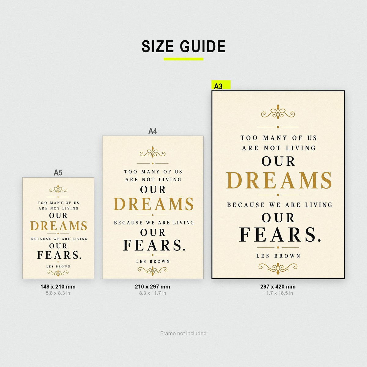 Les Brown Living Our Fears Quote Art Print