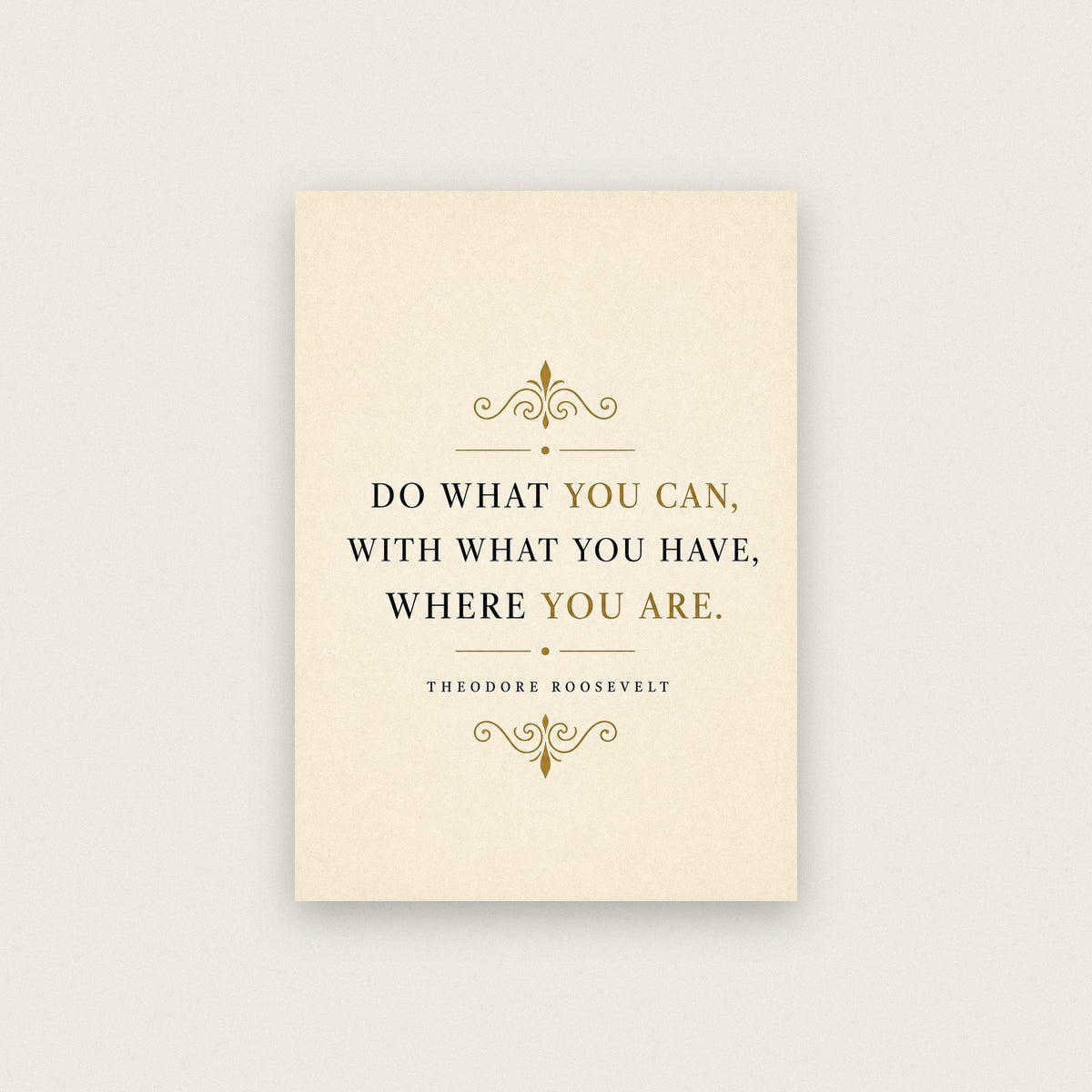 Theodore Roosevelt Do What You Can Quote Art Print