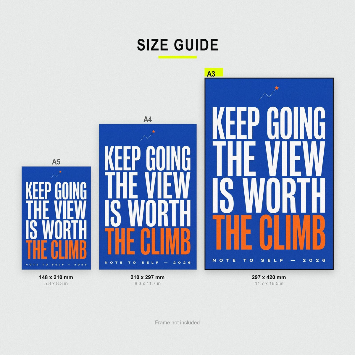The View Is Worth The Climb Note To Self Typography Art Print