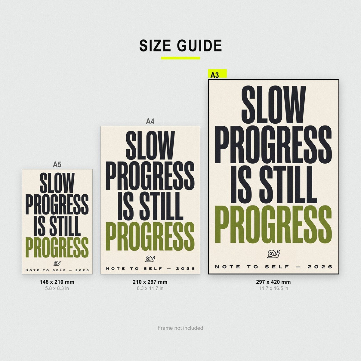 Slow Progress Is Still Progress Note To Self Typography Art Print