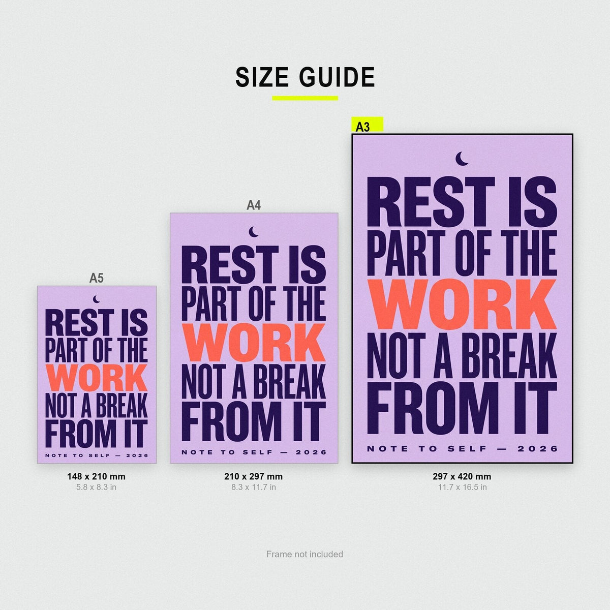 Rest Is Part Of The Work Note To Self Typography Art Print